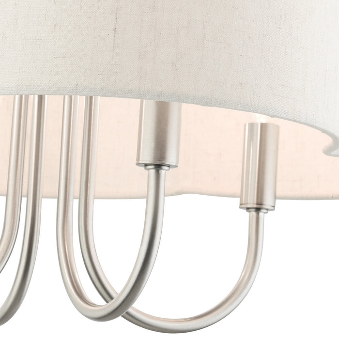Livex Lighting 45806-91 Four Light Chandelier, Brushed Nickel