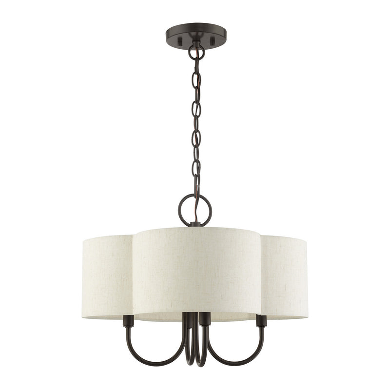 Livex Lighting 45806-92 Four Light Chandelier, English Bronze