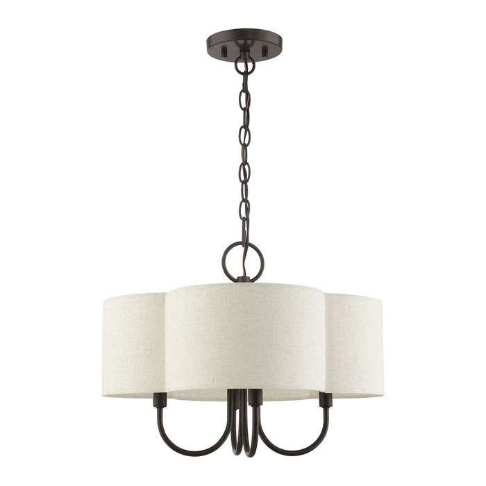 Livex Lighting 45806-92 Four Light Chandelier, English Bronze