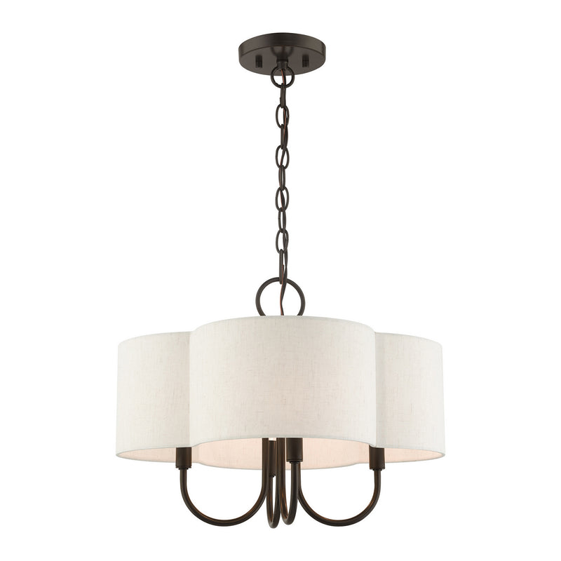 Livex Lighting 45806-92 Four Light Chandelier, English Bronze