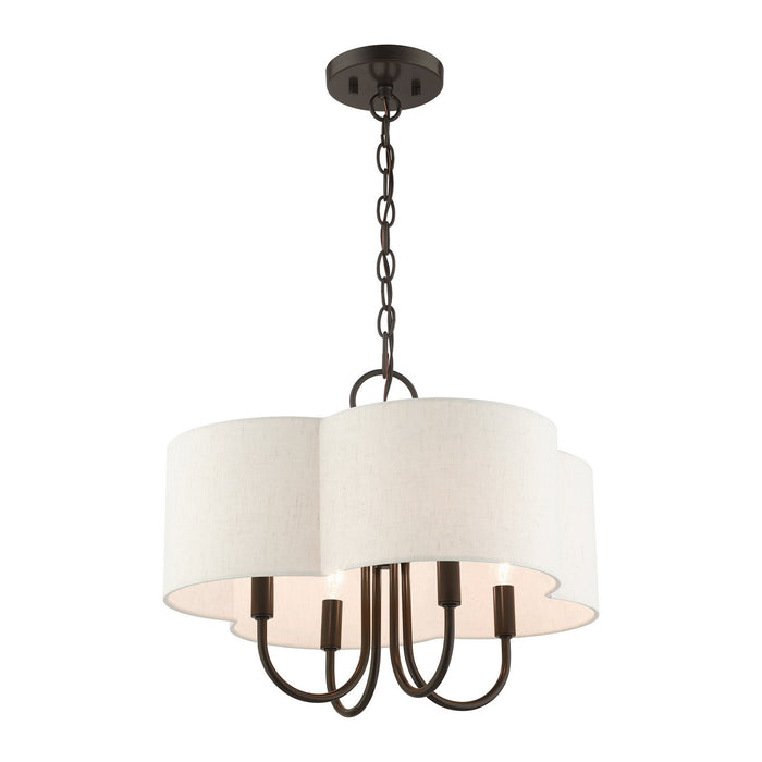 Livex Lighting 45806-92 Four Light Chandelier, English Bronze