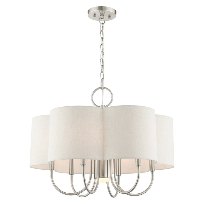 Livex Lighting 45807-91 Seven Light Chandelier, Brushed Nickel