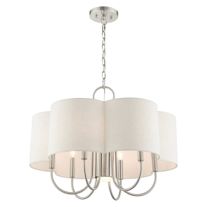 Livex Lighting 45807-91 Seven Light Chandelier, Brushed Nickel
