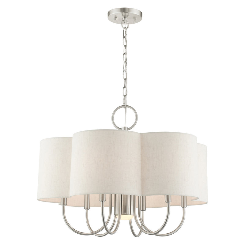 Livex Lighting 45807-91 Seven Light Chandelier, Brushed Nickel