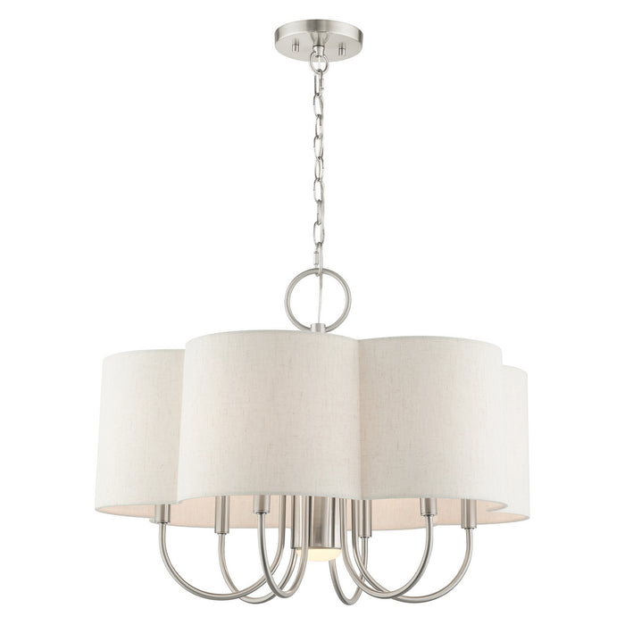 Livex Lighting 45807-91 Seven Light Chandelier, Brushed Nickel