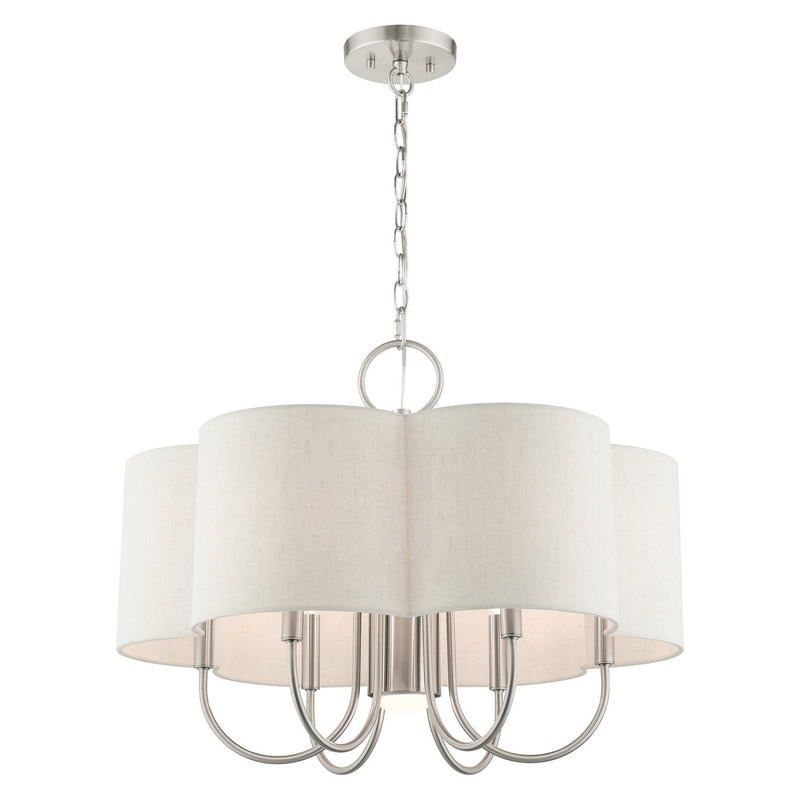 Livex Lighting 45807-91 Seven Light Chandelier, Brushed Nickel