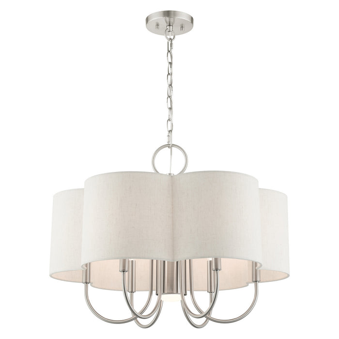 Livex Lighting 45807-91 Seven Light Chandelier, Brushed Nickel