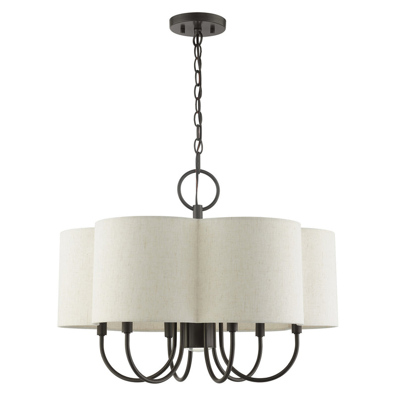 Livex Lighting 45807-92 Seven Light Chandelier, English Bronze