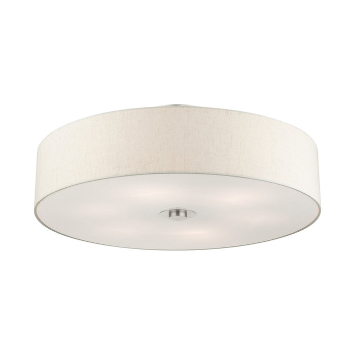 Livex Lighting 45848-91 Six Light Semi Flush Mount, Brushed Nickel