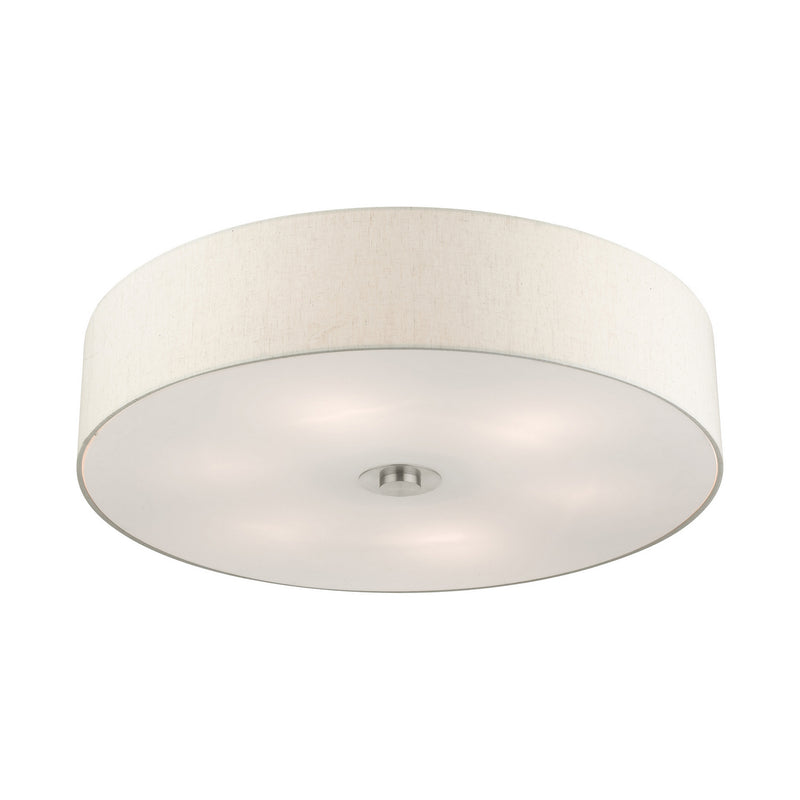 Livex Lighting 45848-91 Six Light Semi Flush Mount, Brushed Nickel