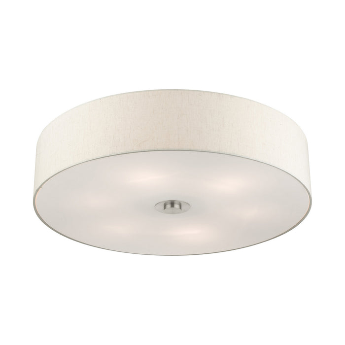 Livex Lighting 45848-91 Six Light Semi Flush Mount, Brushed Nickel