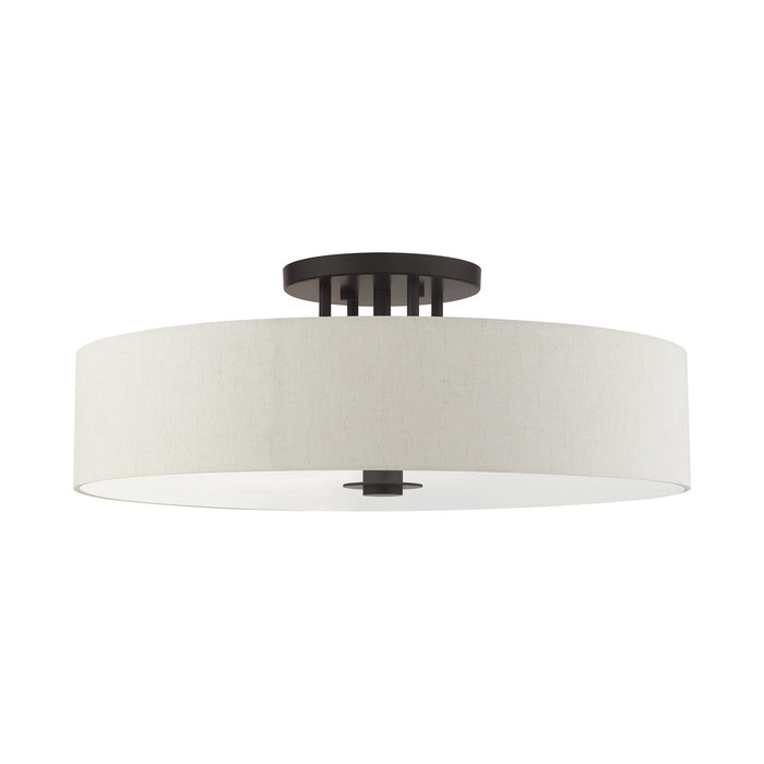 Livex Lighting 45848-92 Six Light Semi Flush Mount, English Bronze
