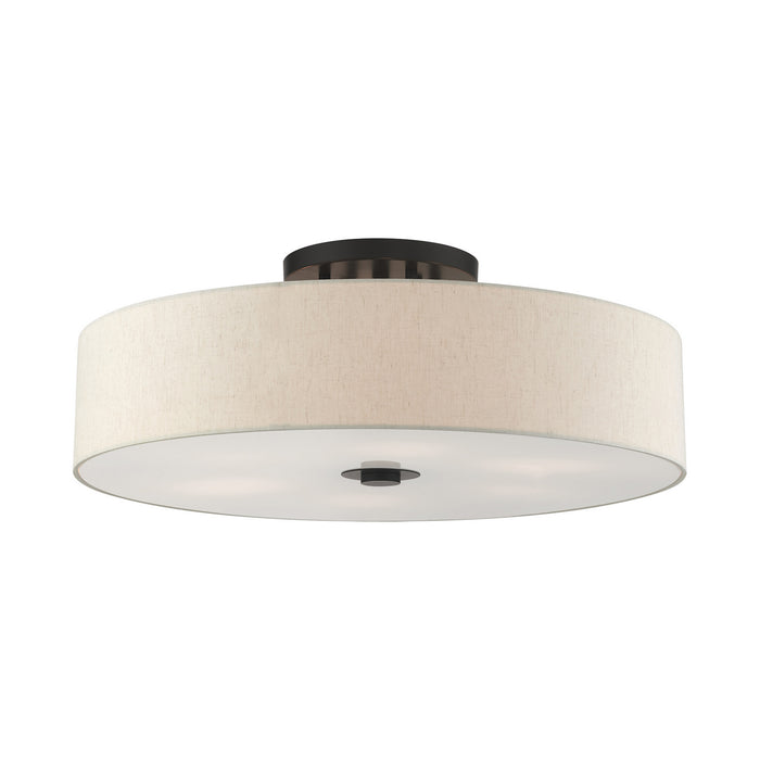 Livex Lighting 45848-92 Six Light Semi Flush Mount, English Bronze