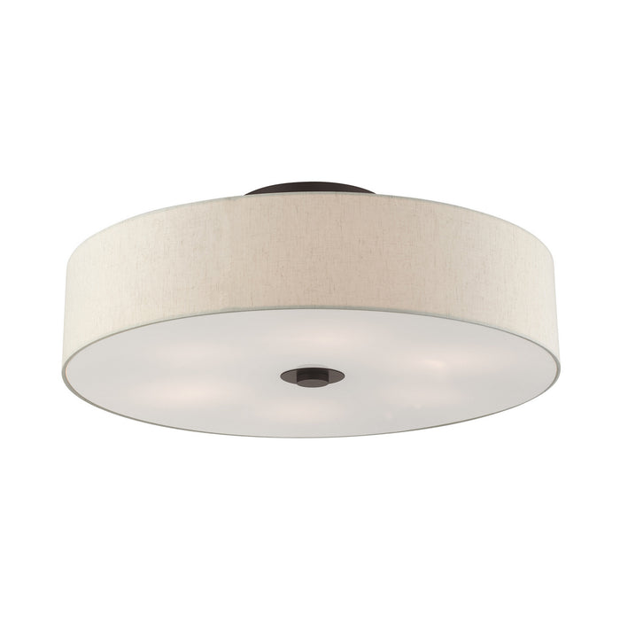 Livex Lighting 45848-92 Six Light Semi Flush Mount, English Bronze