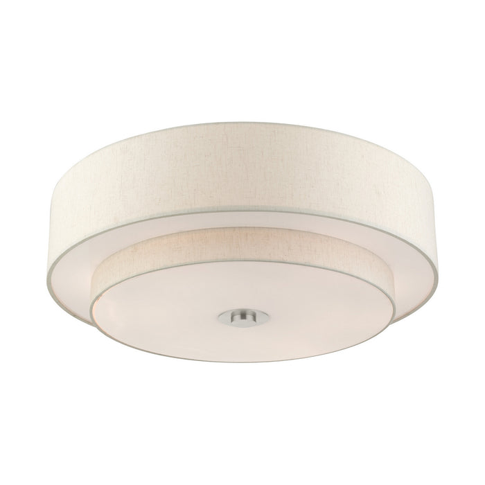 Livex Lighting 45849-91 Six Light Semi Flush Mount, Brushed Nickel