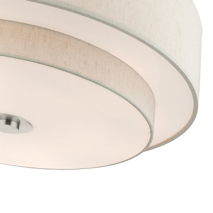 Livex Lighting 45849-91 Six Light Semi Flush Mount, Brushed Nickel
