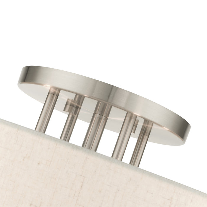 Livex Lighting 45849-91 Six Light Semi Flush Mount, Brushed Nickel