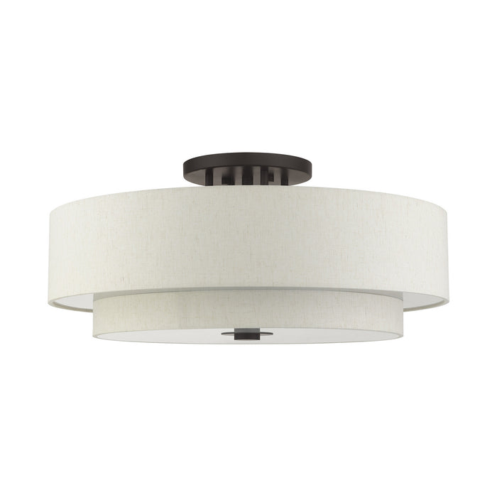 Livex Lighting 45849-92 Six Light Semi Flush Mount, English Bronze