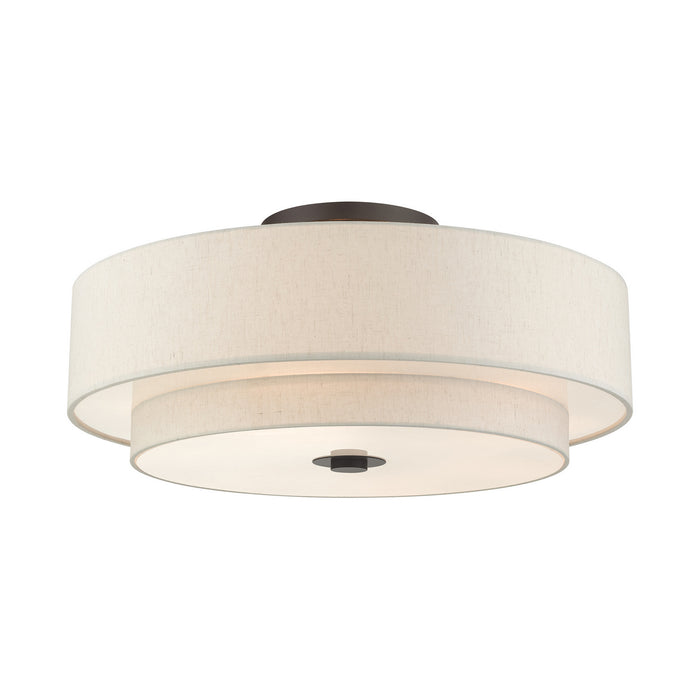 Livex Lighting 45849-92 Six Light Semi Flush Mount, English Bronze