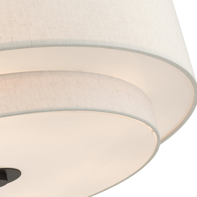Livex Lighting 45849-92 Six Light Semi Flush Mount, English Bronze