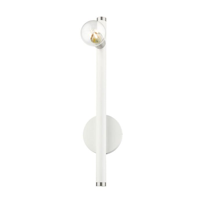 Livex Lighting 45861-03 One Light Wall Sconce, White w/ Brushed Nickels
