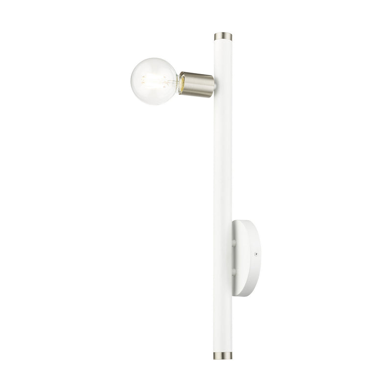 Livex Lighting 45861-03 One Light Wall Sconce, White w/ Brushed Nickels