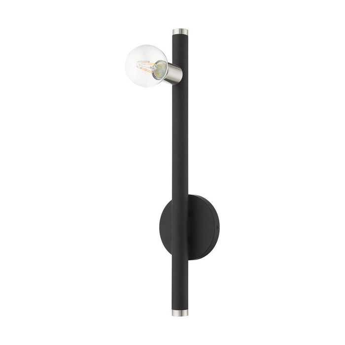 Livex Lighting 45861-04 One Light Wall Sconce, Black w/ Brushed Nickels
