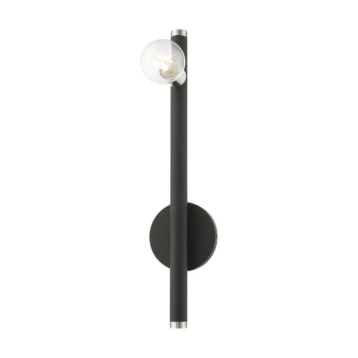 Livex Lighting 45861-04 One Light Wall Sconce, Black w/ Brushed Nickels