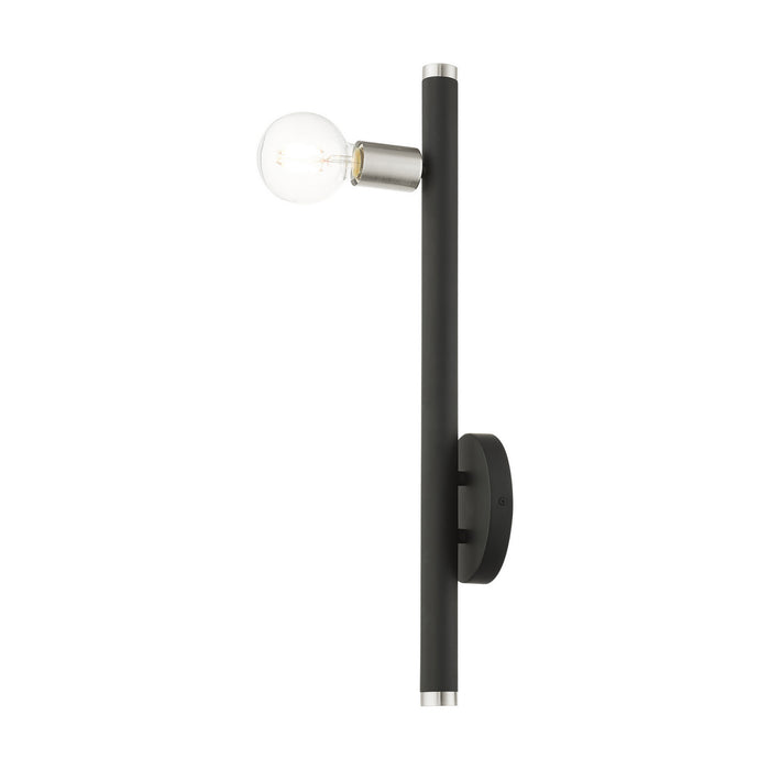 Livex Lighting 45861-04 One Light Wall Sconce, Black w/ Brushed Nickels