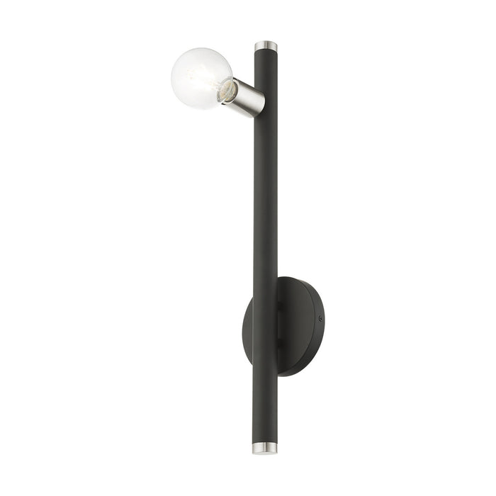Livex Lighting 45861-04 One Light Wall Sconce, Black w/ Brushed Nickels