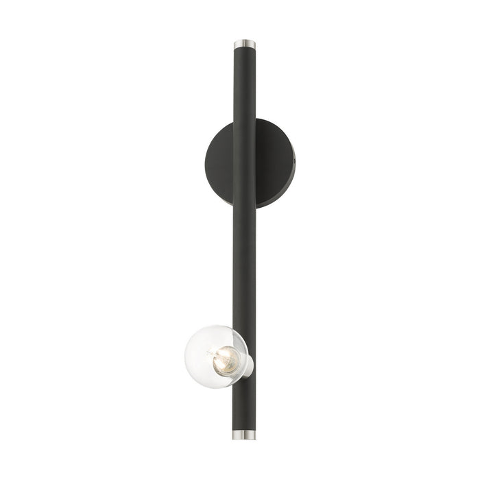 Livex Lighting 45861-04 One Light Wall Sconce, Black w/ Brushed Nickels