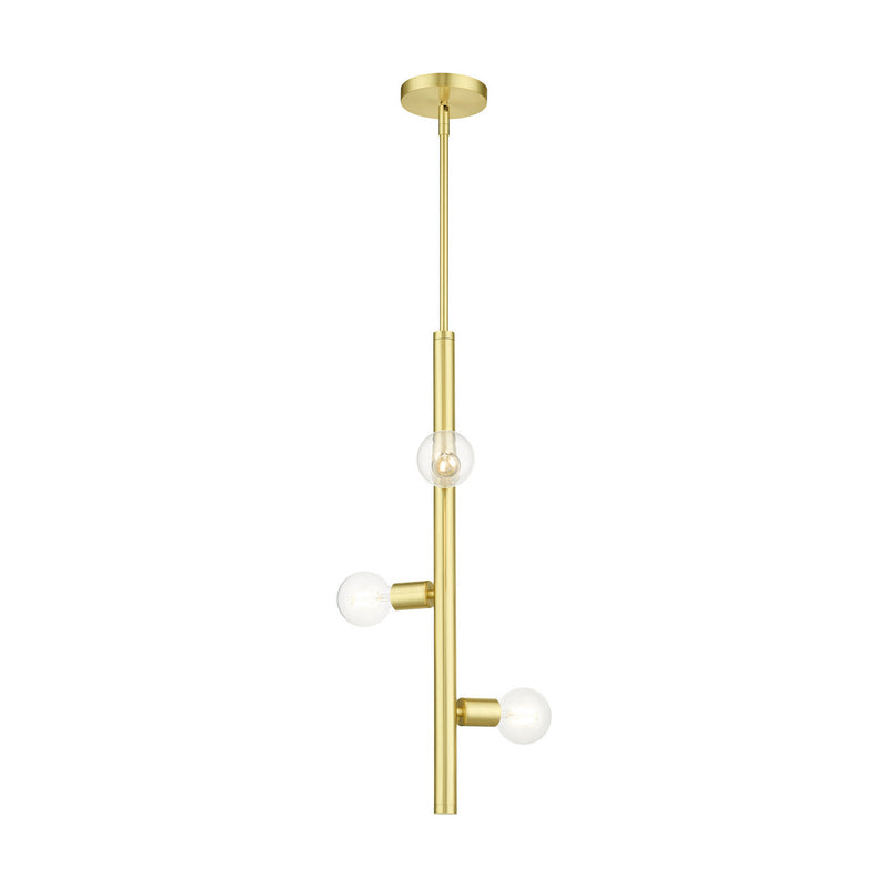 Livex Lighting 45863-12 Three Light Pendant, Satin Brass