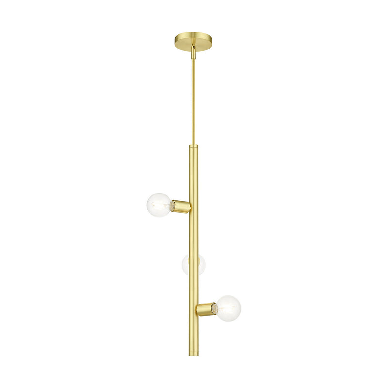 Livex Lighting 45863-12 Three Light Pendant, Satin Brass