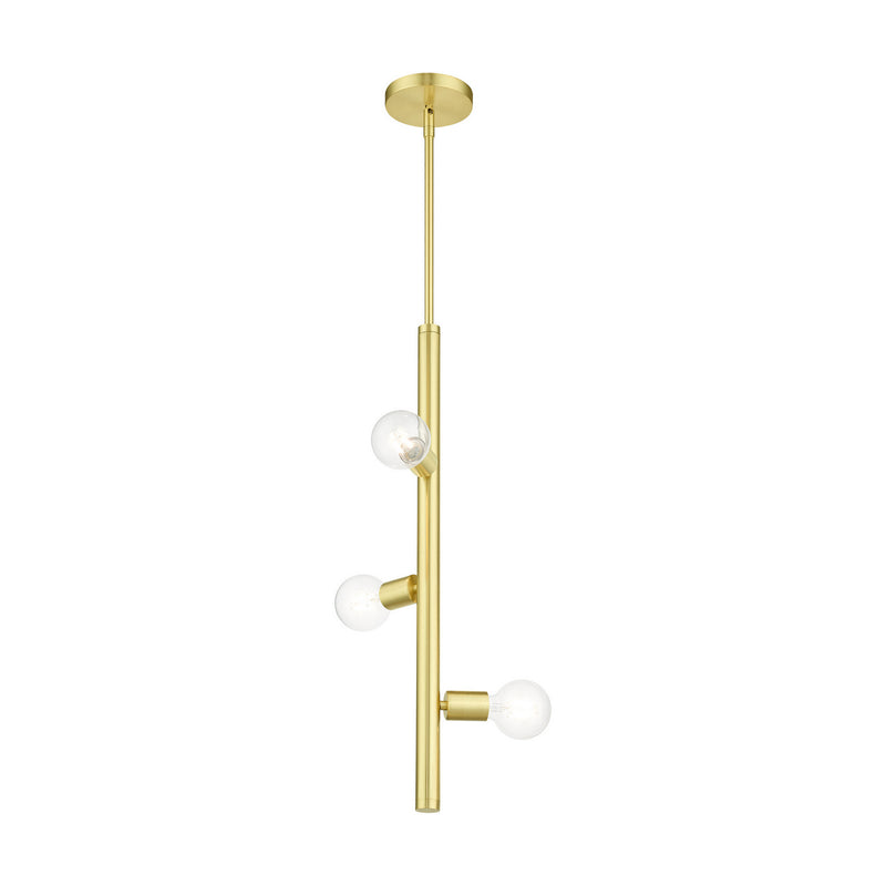 Livex Lighting 45863-12 Three Light Pendant, Satin Brass