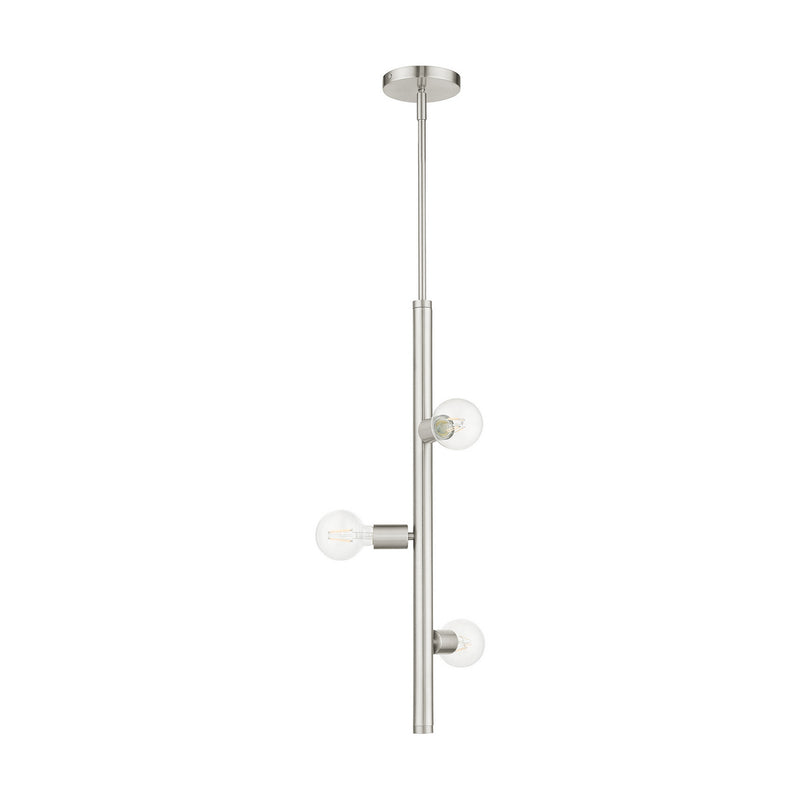 Livex Lighting 45863-91 Three Light Pendant, Brushed Nickel