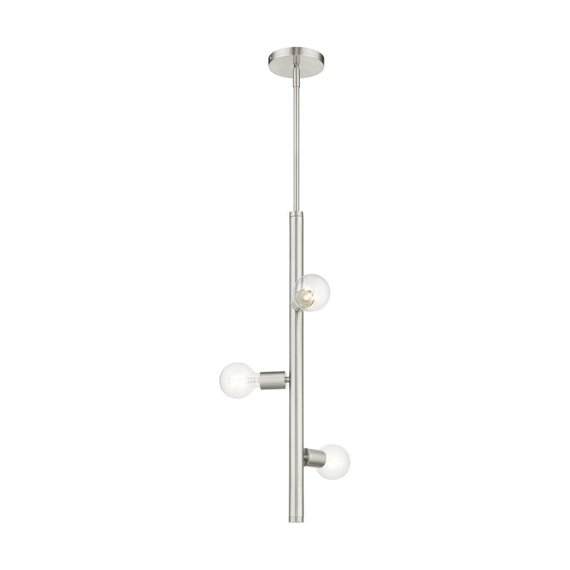 Livex Lighting 45863-91 Three Light Pendant, Brushed Nickel