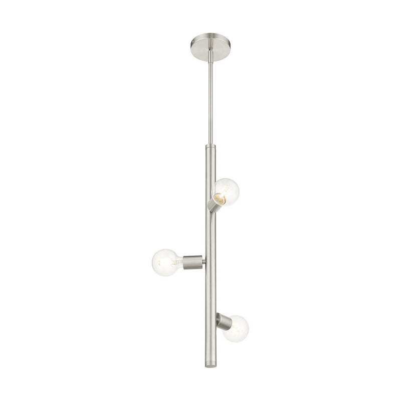 Livex Lighting 45863-91 Three Light Pendant, Brushed Nickel