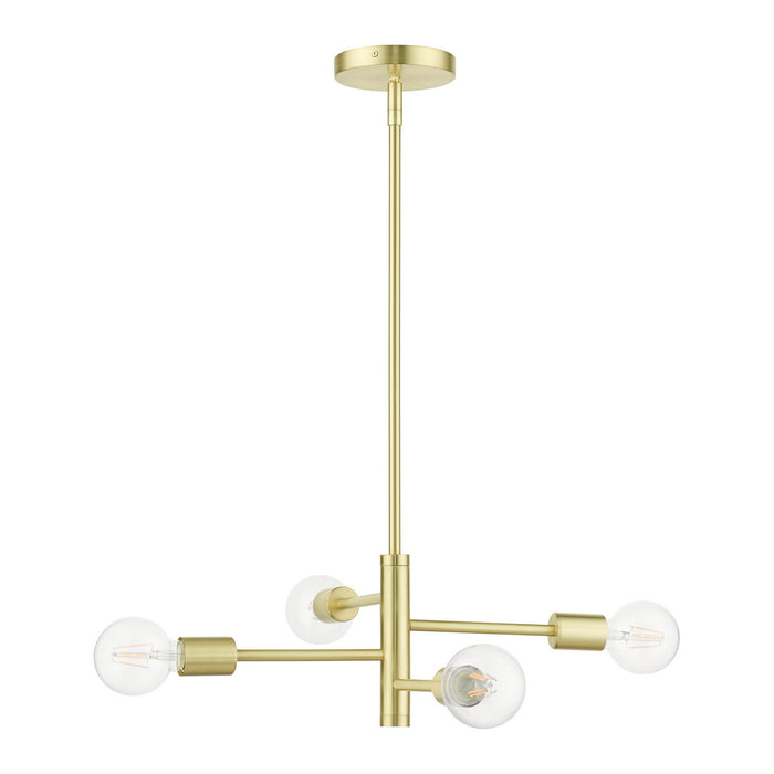 Livex Lighting 45864-12 Four Light Chandelier, Satin Brass
