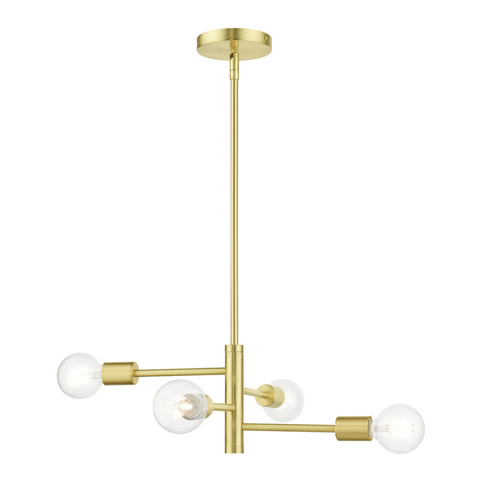 Livex Lighting 45864-12 Four Light Chandelier, Satin Brass