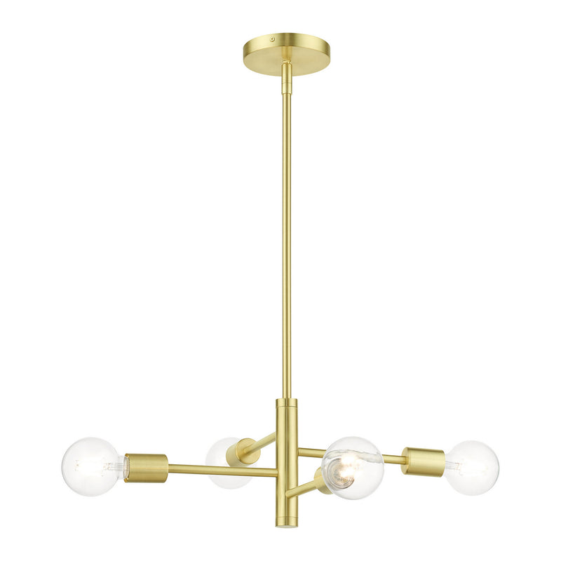 Livex Lighting 45864-12 Four Light Chandelier, Satin Brass