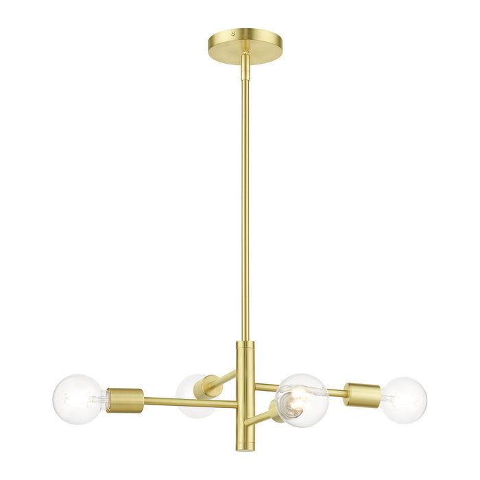 Livex Lighting 45864-12 Four Light Chandelier, Satin Brass
