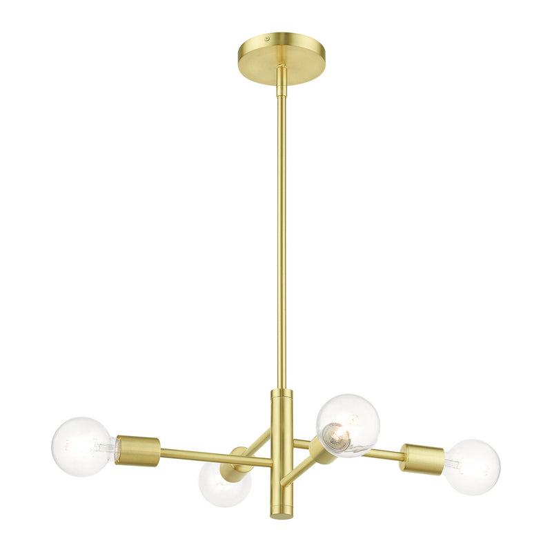 Livex Lighting 45864-12 Four Light Chandelier, Satin Brass