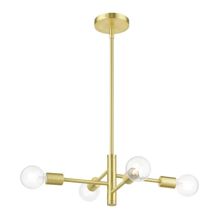 Livex Lighting 45864-12 Four Light Chandelier, Satin Brass