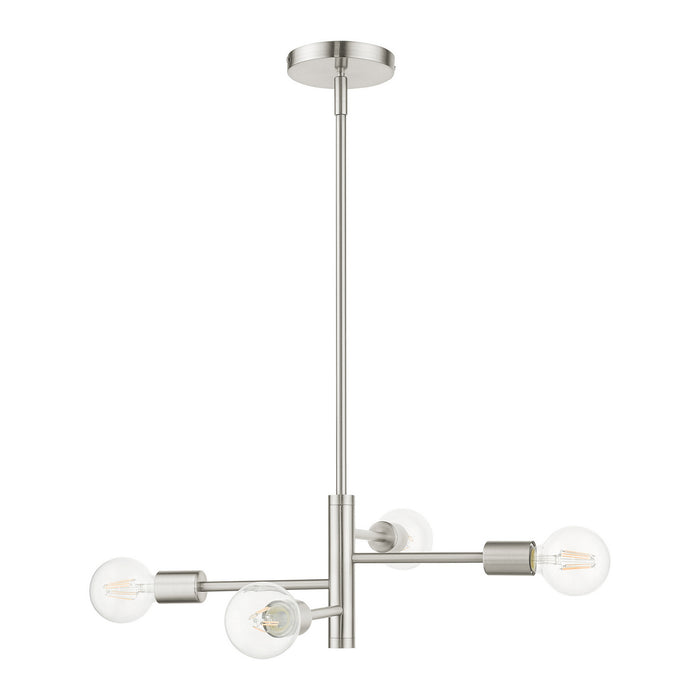 Livex Lighting 45864-91 Four Light Chandelier, Brushed Nickel