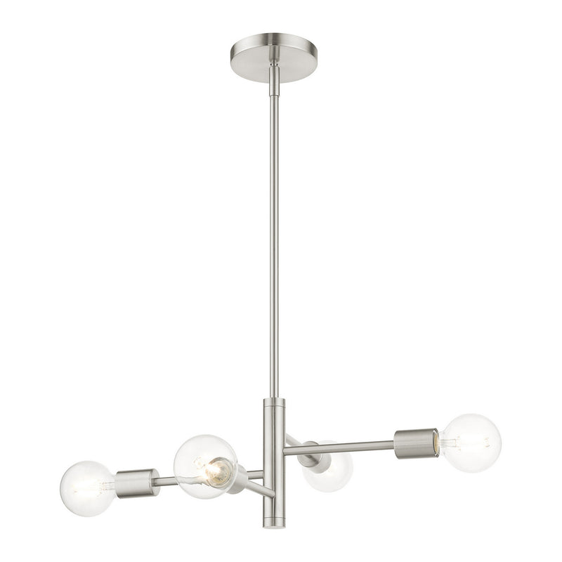 Livex Lighting 45864-91 Four Light Chandelier, Brushed Nickel
