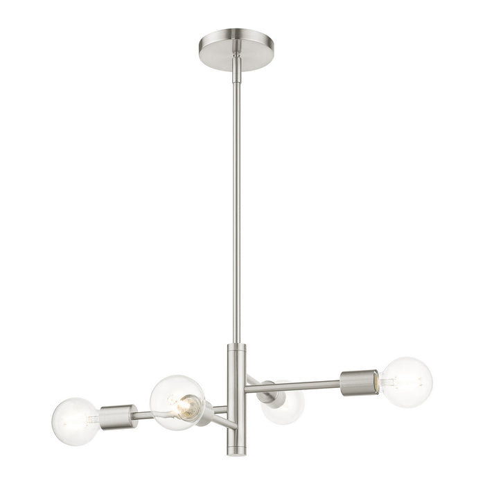 Livex Lighting 45864-91 Four Light Chandelier, Brushed Nickel