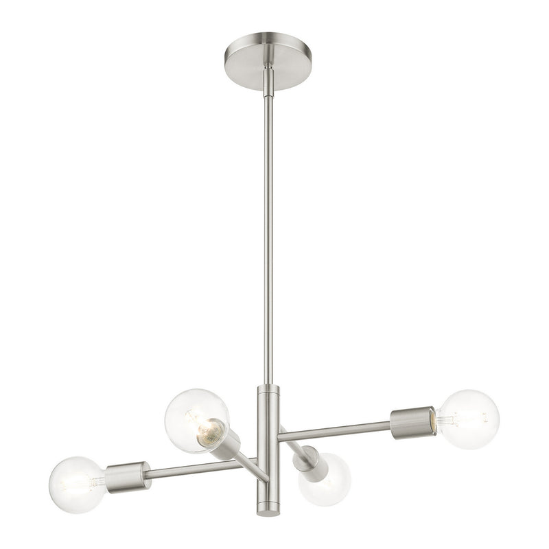 Livex Lighting 45864-91 Four Light Chandelier, Brushed Nickel