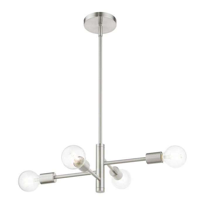 Livex Lighting 45864-91 Four Light Chandelier, Brushed Nickel