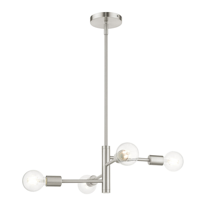 Livex Lighting 45864-91 Four Light Chandelier, Brushed Nickel