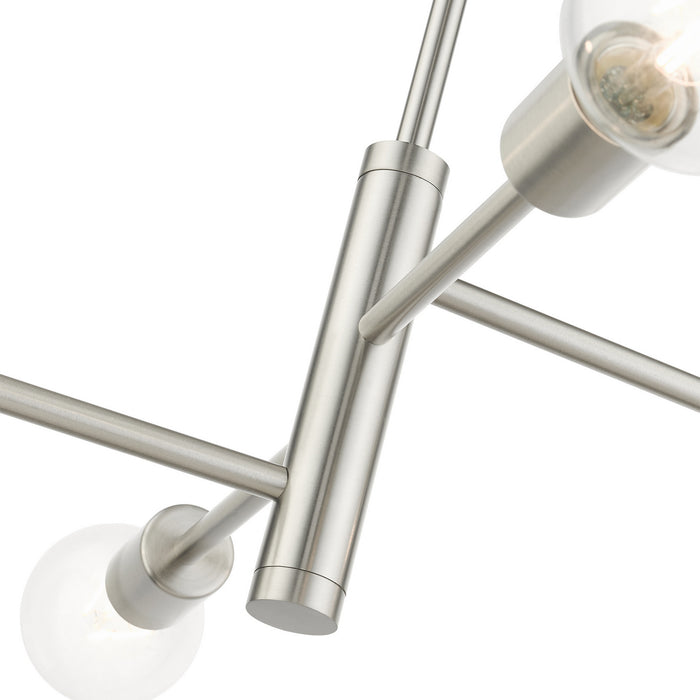 Livex Lighting 45864-91 Four Light Chandelier, Brushed Nickel
